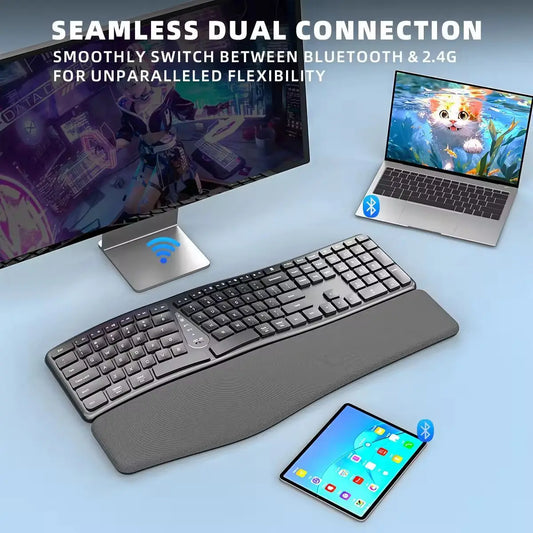 Ergonomic 2.4G Wireless Keyboard